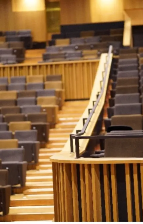 View of the seats in the large Concert Hall at Malmö Live