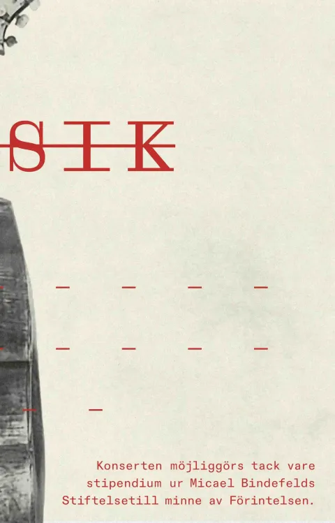 Stulen musik – Musiken som försvann och en scenisk konsert om nazisternas plundringar och musiken som motstånd. Efter en bok av Anders Rydell. Dekorativ evenemangsbild.