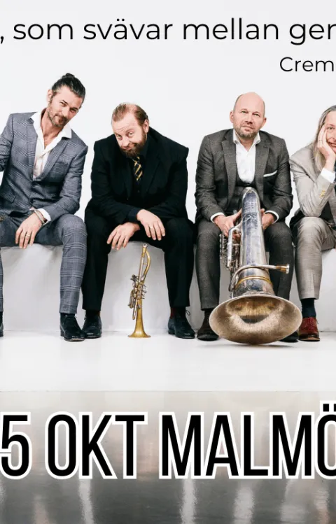 Dekorativ evenemangsbild till Mnozil Brass 30-årsjubileum 25 oktober på Malmö Live.