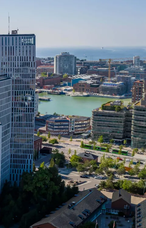 Drönarvy över Malmö Live