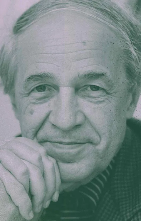 Pierre Boulez mot dekorativ illustration