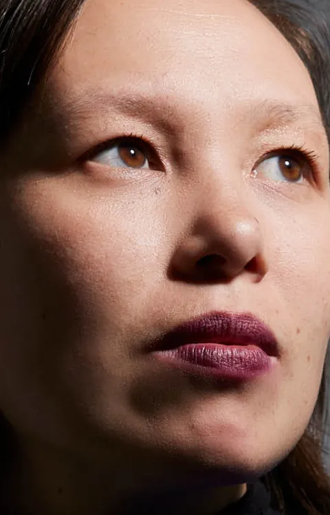 Närbild på en persons ansikte