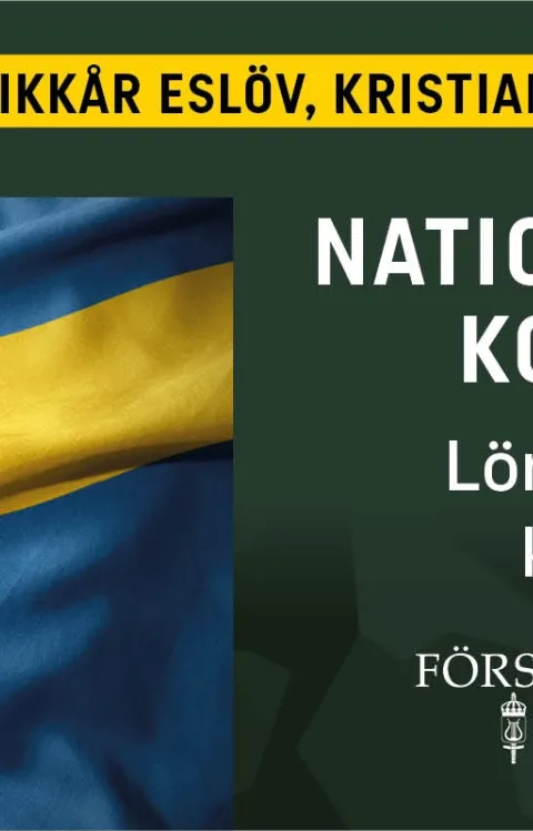 Hemvärnets musikkår Eslöv, Kristianstad och Lund. I bild syns Sverigeflaggan på en bakgrund i militärgrönt samt försvarsmaktens logga för deras nationaldagskonsert