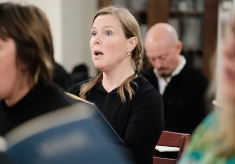 Petri sångare övar inför Mozarts Requiem på Malmö Live