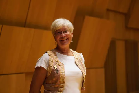 MSO:s försteviolinist Britt Forsströmson i Konsertsalen med Zornmärket i Guld