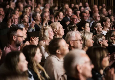 Publik inne i konsertsalen på Malmö Live Konserthus