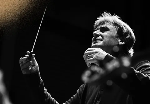 Dekorativ evenemangsbild på Thomas Dausgaard, dirigent till Wagner & Bruckner med Malmö SymfoniOrkester, säsongen 2024–25