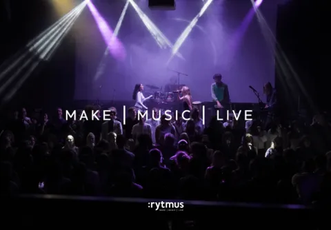 Make Music Live, dekorativ listbild föreställande musiker på scen