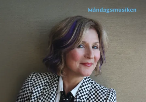 Text "Måndagsmusiken". Bild föreställer Janis Siegel