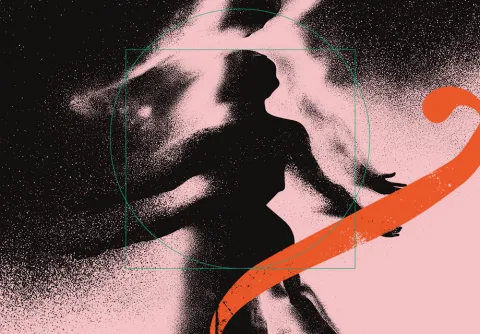 Abstrakt illustration av en människa till konserten Verdis Requiem med Malmö Symfoniorkester.