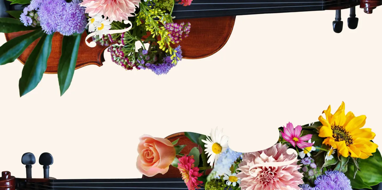 Violiner och blommor