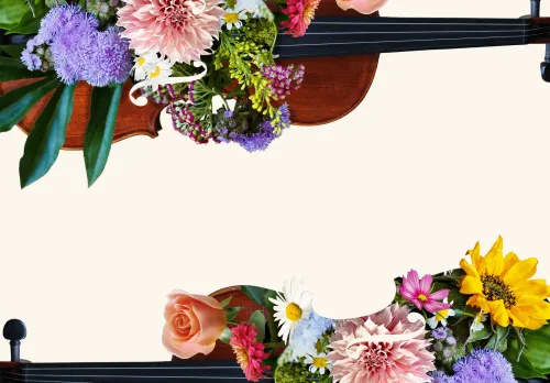 Violiner och blommor